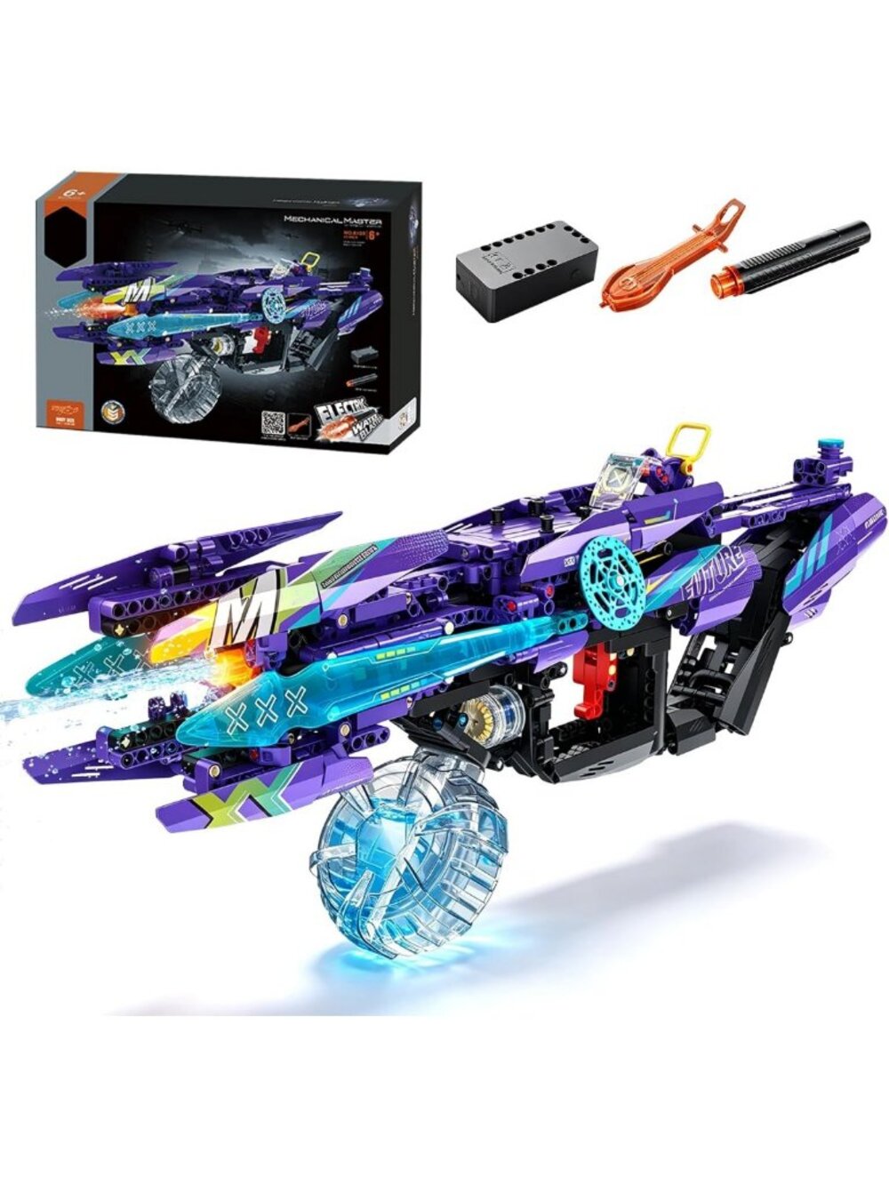 Motorized Electric Water Gun Building Set, 2-in-1 Block Blaster, 777 PCS Fun!